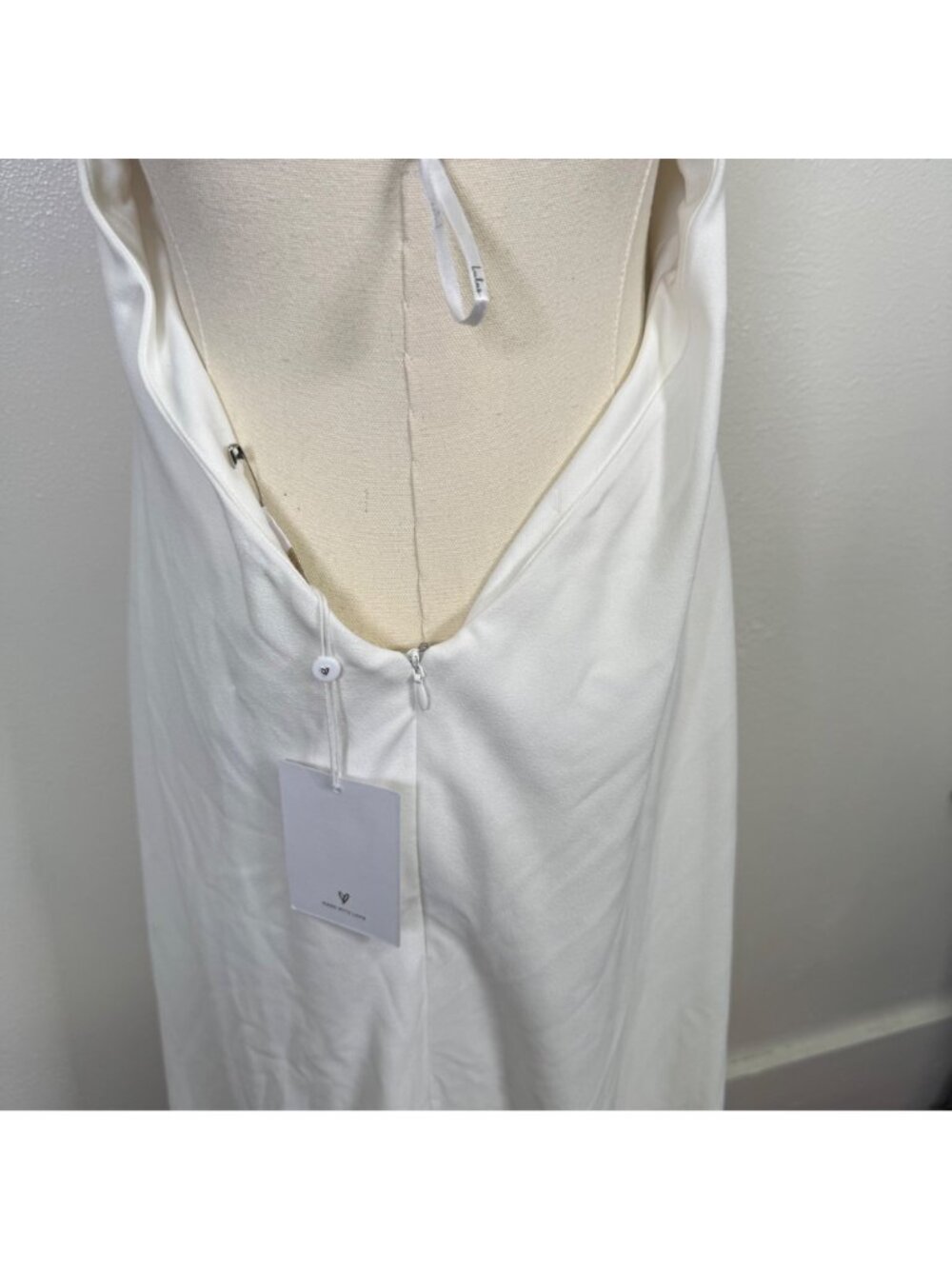 Lulus Alaura White Backless Halter Maxi Dress Wedding Bridal Party Formal XL - Picture 9 of 16